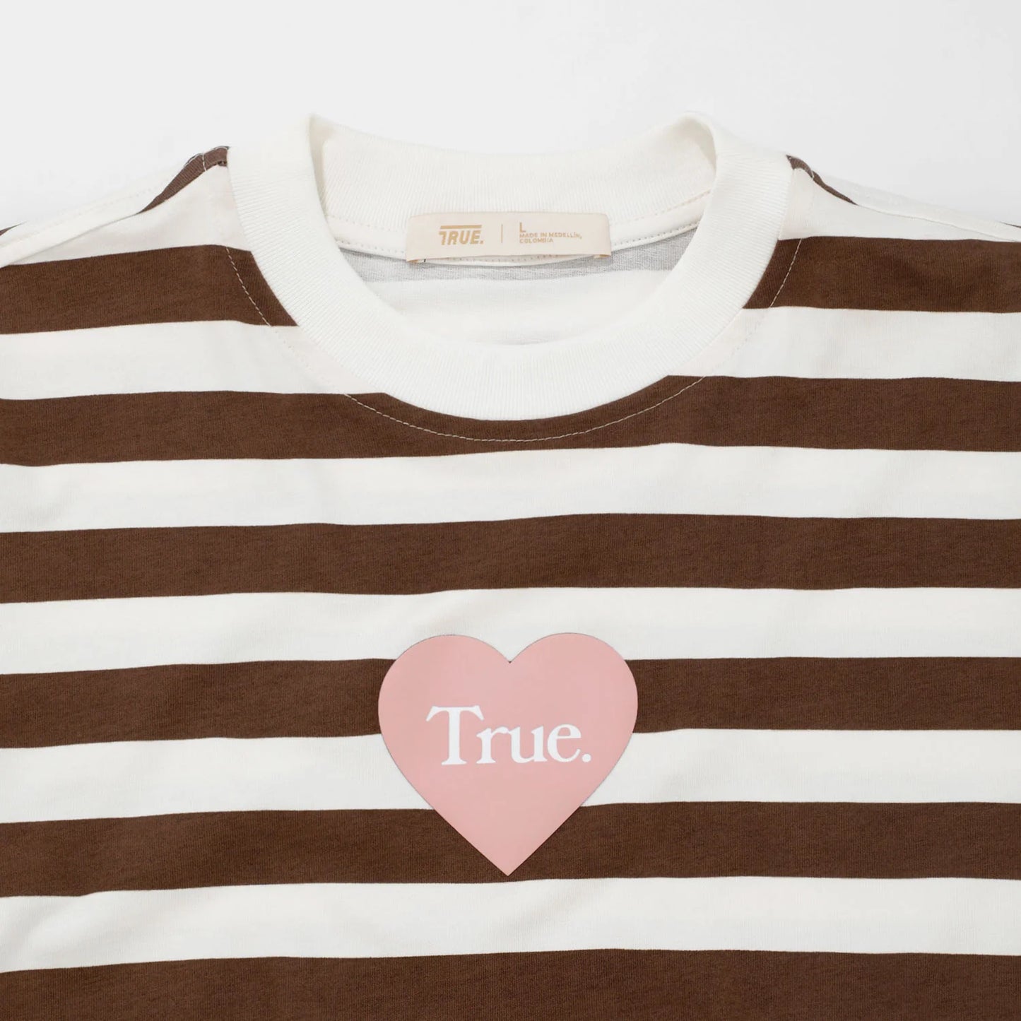 T-SHIRT STRIPED BOXY FIT BROWN