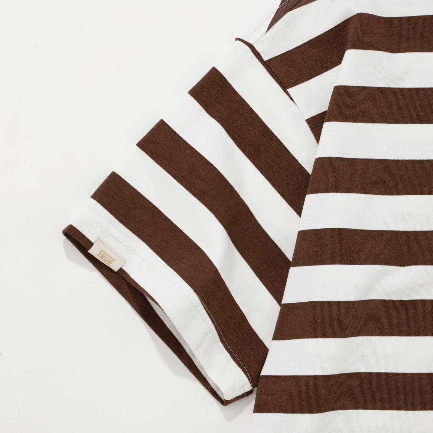 T-SHIRT STRIPED BOXY FIT BROWN