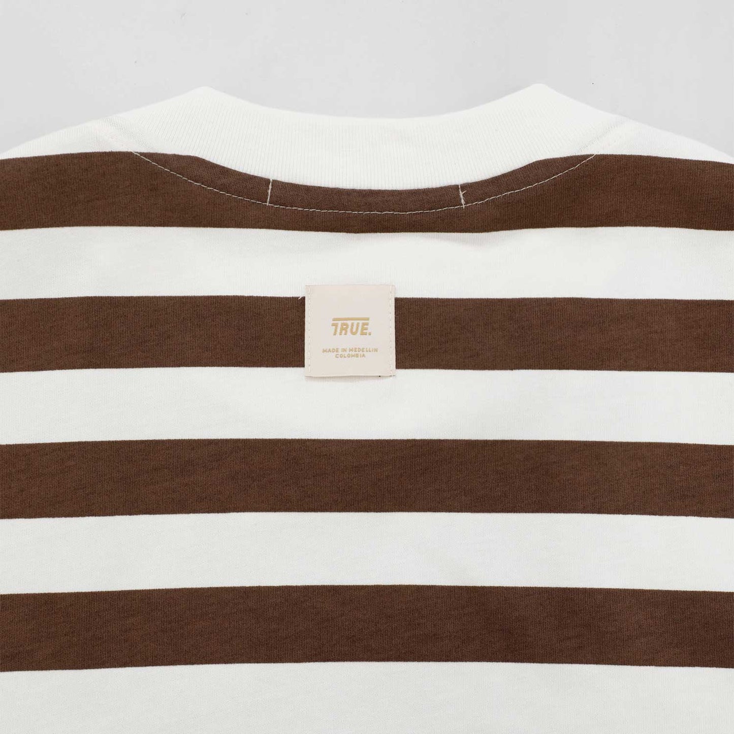 T-SHIRT STRIPED BOXY FIT BROWN