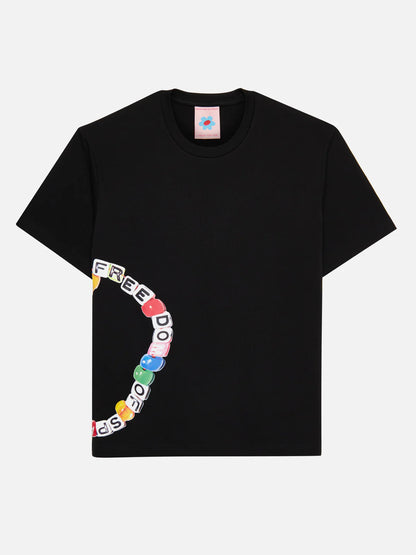BEAD T-SHIRT BLACK - FRONT OF