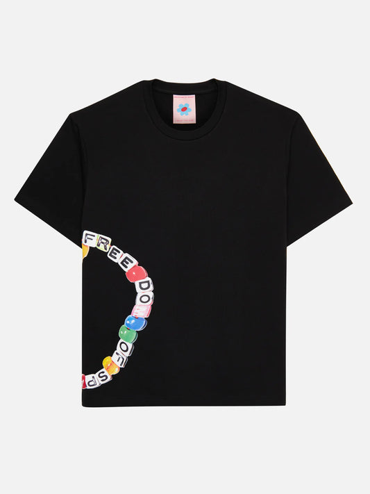 BEAD T-SHIRT BLACK - FRONT OF