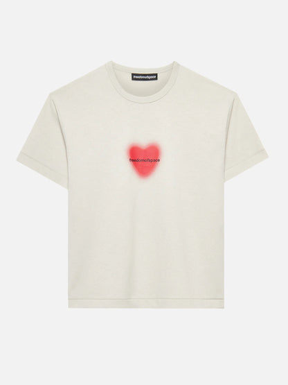 HEART T-SHIRT OFF WHITE - FRONT OF