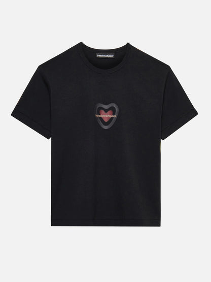 HEART T-SHIRT BLACK - FRONT OF