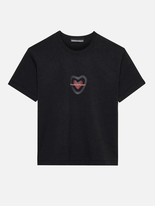 HEART T-SHIRT BLACK - FRONT OF