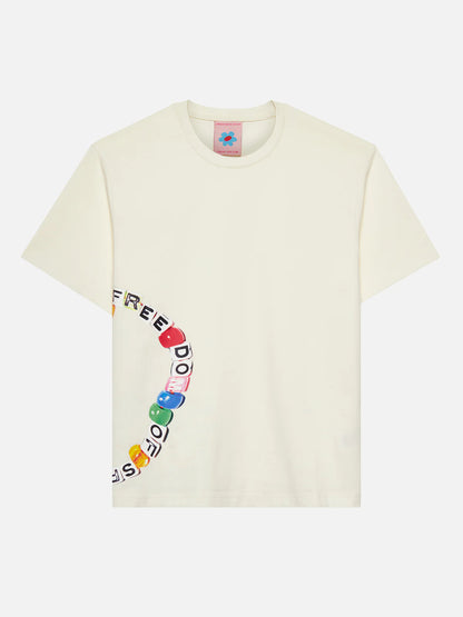 BEAD T-SHIRT OFF WHITE - FRONT OF