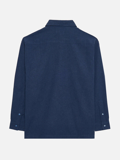 CAMISA ELIAS MANGA LARGA NAVY - FRONT OF.