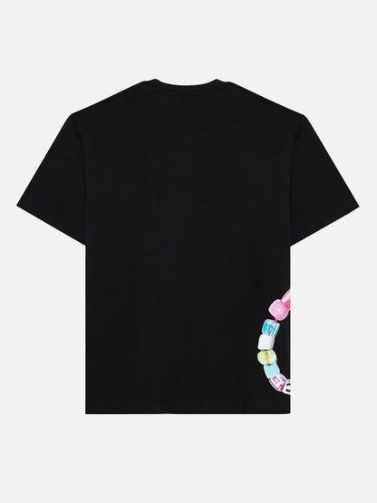 BEAD T-SHIRT BLACK - FRONT OF