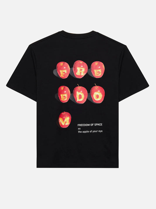 APPLE T-SHIRT BLACK - FRONT OF