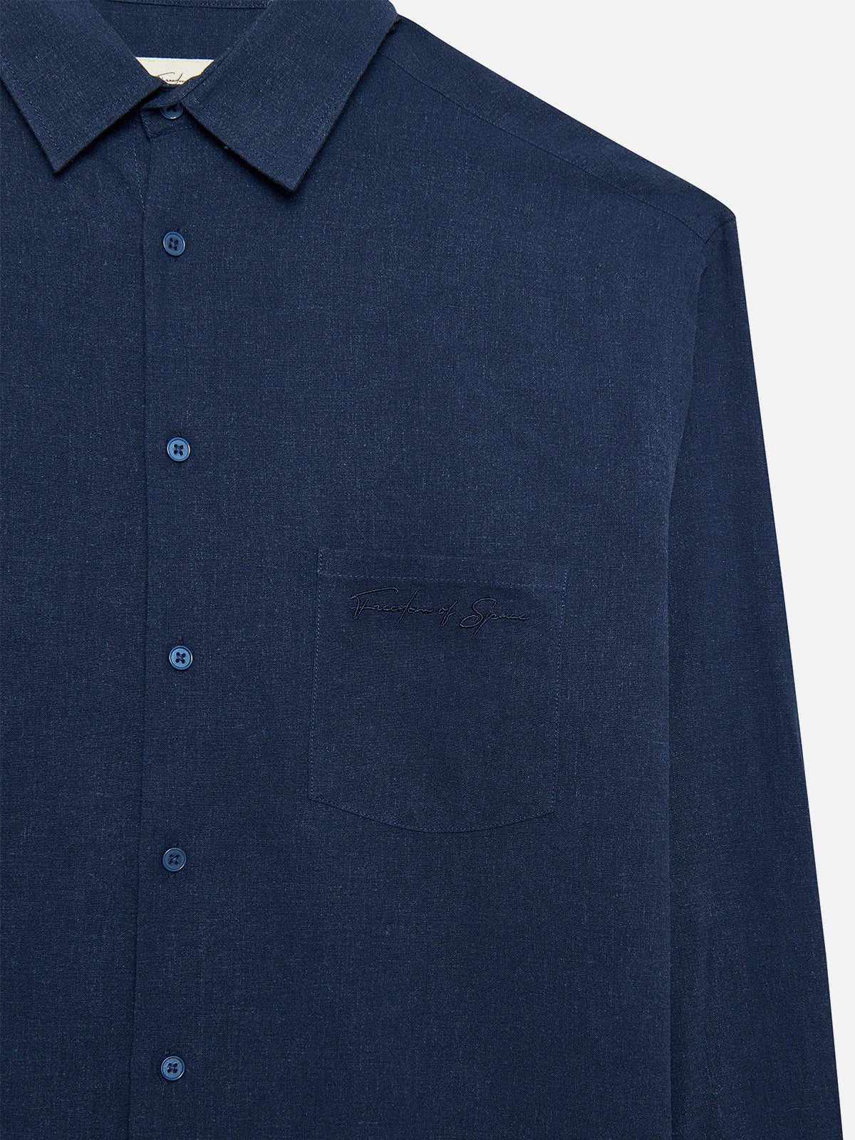 CAMISA ELIAS MANGA LARGA NAVY - FRONT OF.