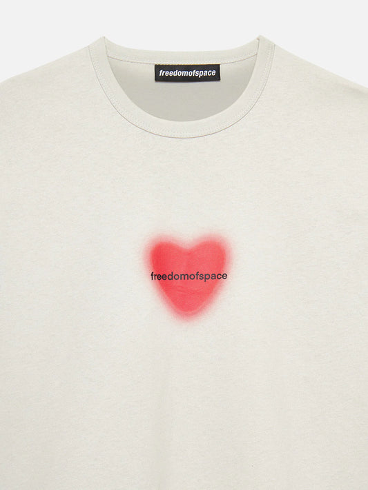 HEART T-SHIRT OFF WHITE - FRONT OF
