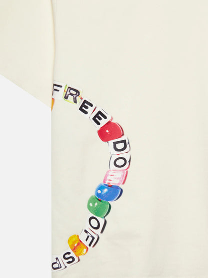 BEAD T-SHIRT OFF WHITE - FRONT OF