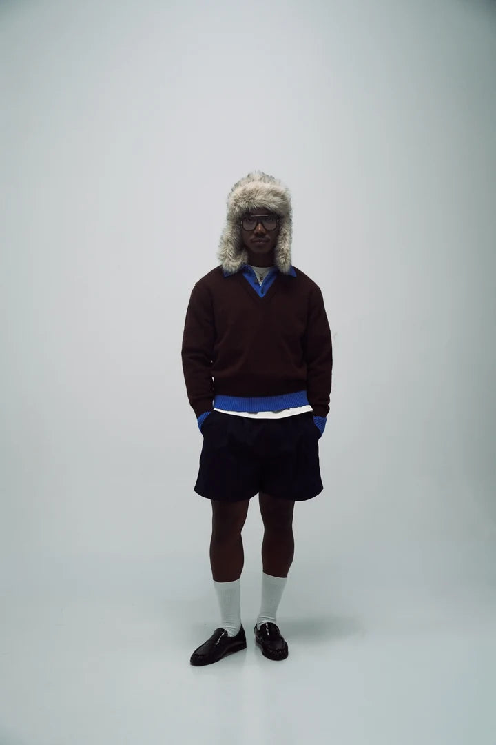BROWN SWEATER SALON MIXTE - FRONT OF