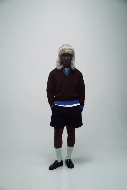BROWN SWEATER SALON MIXTE - FRONT OF