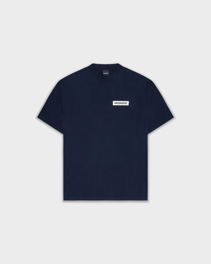 BASIC OVERSIZED T-SHIRT NAVY BLUE - FRONT OF