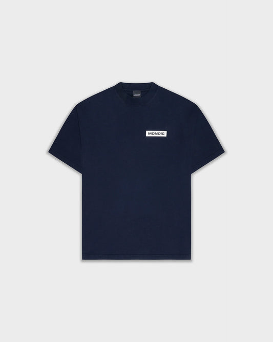 BASIC OVERSIZED T-SHIRT NAVY BLUE - FRONT OF