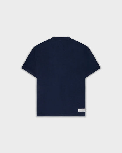 BASIC OVERSIZED T-SHIRT NAVY BLUE - FRONT OF
