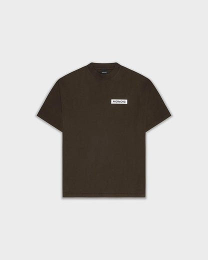 BASIC OVERSIZED T-SHIRT BROWN - FRONT OF