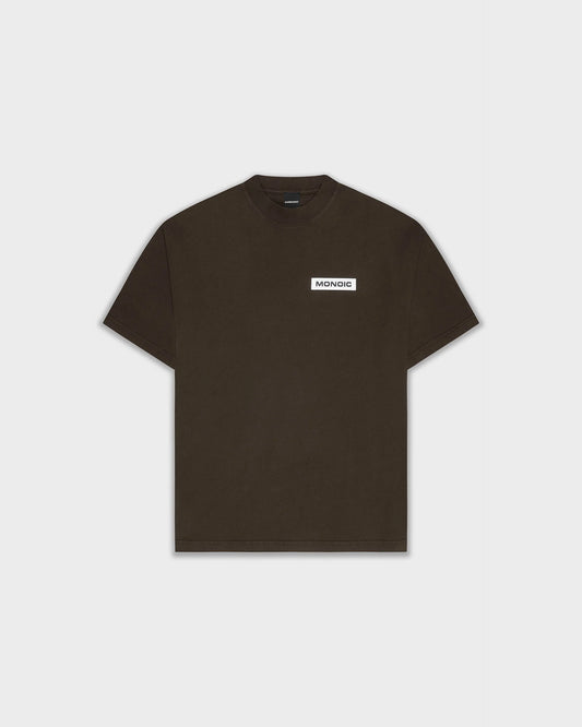 BASIC OVERSIZED T-SHIRT BROWN - FRONT OF