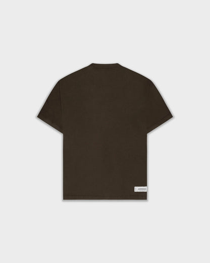 BASIC OVERSIZED T-SHIRT BROWN - FRONT OF