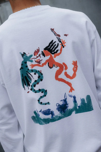 T-SHIRT LONGSLEEVE BATTLE ROYAL WHITE