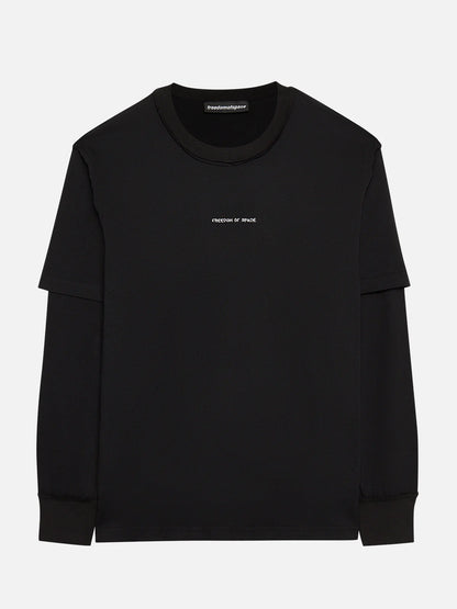LONG SLEEVE T-SHIRT BLACK - FRONT OF