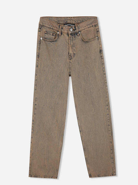 GARMENT-DYE LOOSE FIT JEANS - FRONT OF