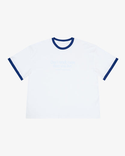 DONT WORK MORE THAN YOU LIVE T-SHIRT WHITE - FRONT OF