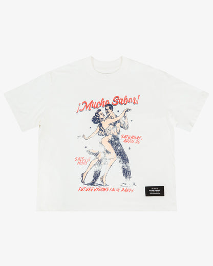 T-SHIRT BOXY SABOR WHITE - FRONT OF