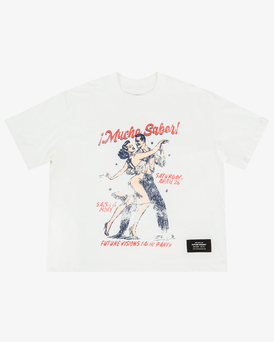 T-SHIRT BOXY SABOR WHITE - FRONT OF