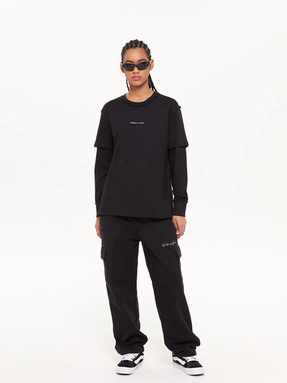 LONG SLEEVE T-SHIRT BLACK - FRONT OF