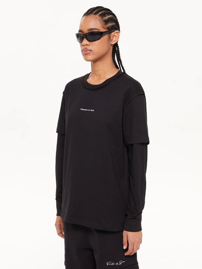 LONG SLEEVE T-SHIRT BLACK - FRONT OF