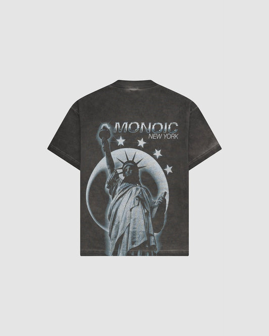LIBERTY MONOIC T-SHIRT WASHED GRAY - FRONT OF