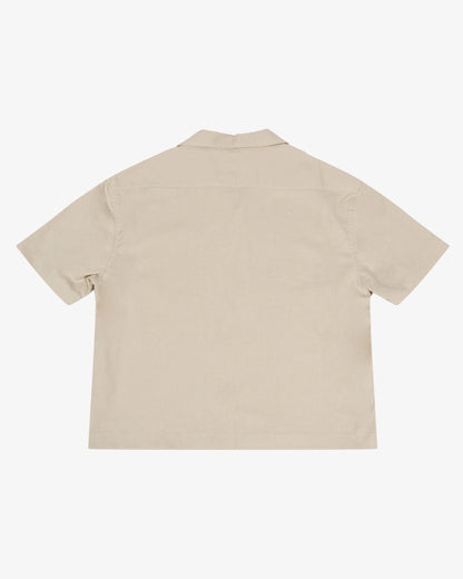 CAMISA LINEN ARCHITECTURAL CAMEL - FRONT OF