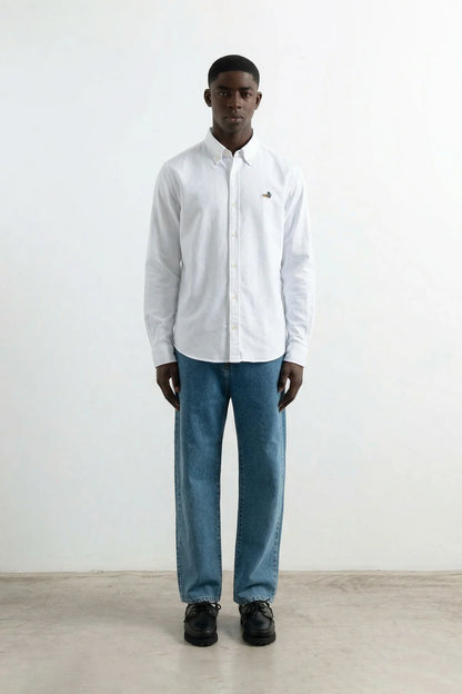 DUCK SHIRT OXFORD PLAIN WHITE EDMMOND - FRONT OF