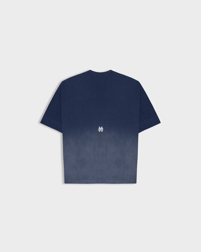 MONOIC PARIS BOXY FIT T-SHIRT GRADIENT NAVY BLUE - FRONT OF