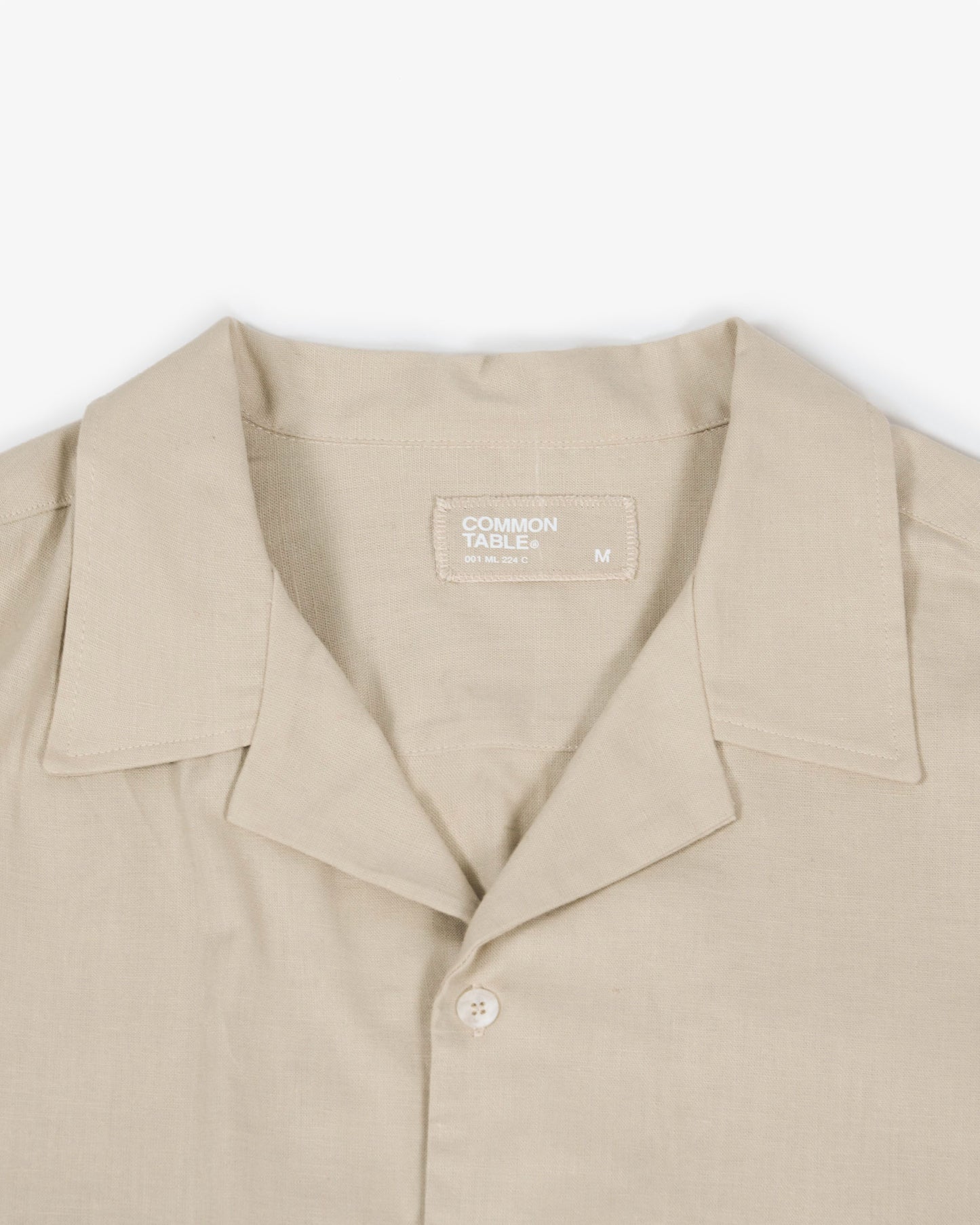 CAMISA LINEN ARCHITECTURAL CAMEL - FRONT OF