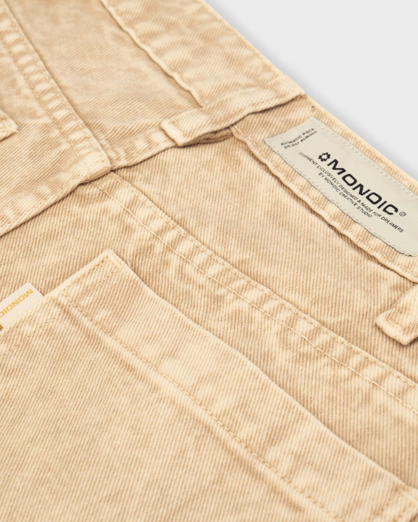 PANTALONES MONOIC STUDIOS WORK VINTAGE BEIGE - FRONT OF