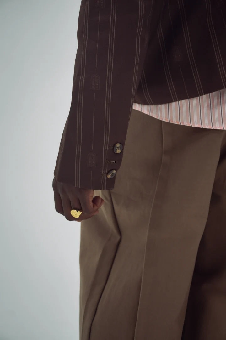 BROWN BLAZER EL SALON MIXTE - FRONT OF