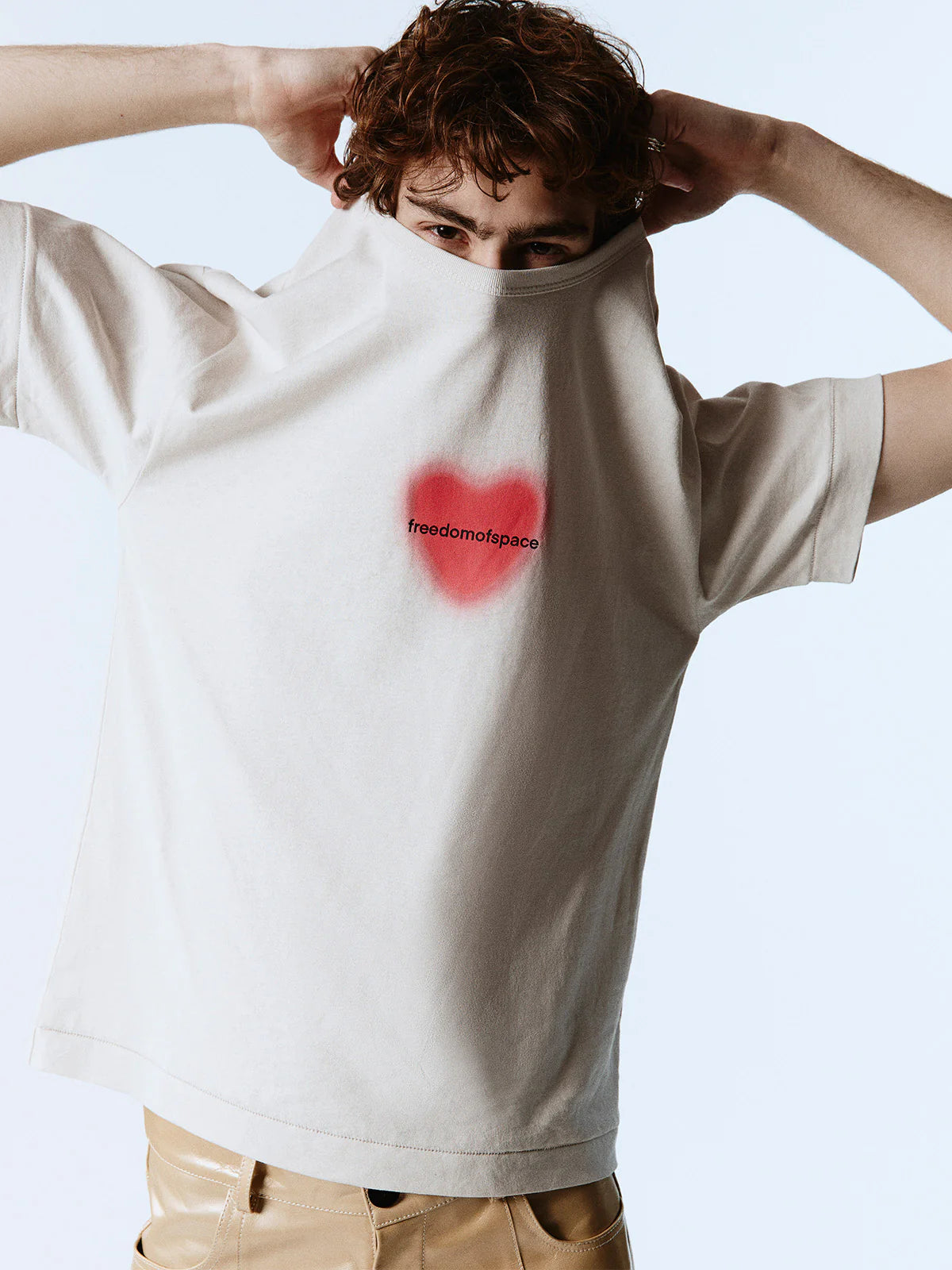 HEART T-SHIRT OFF WHITE - FRONT OF