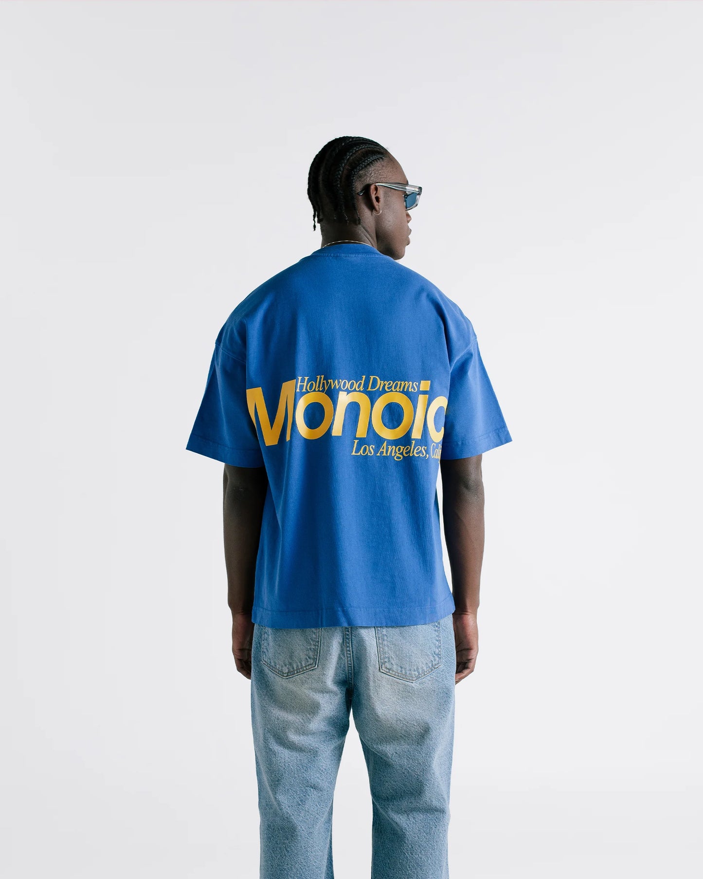 HOLLYWOOD DREAMS T-SHIRT COBALT BLUE - FRONT OF