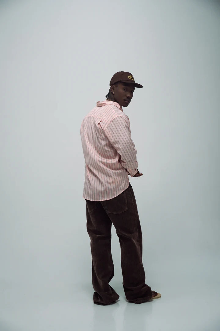 CAMISA BOLSILLO BORDADO ROSA - FRONT OF