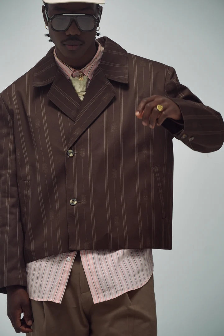 BROWN BLAZER EL SALON MIXTE - FRONT OF