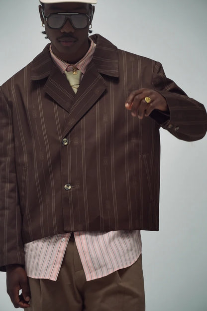 BROWN BLAZER EL SALON MIXTE - FRONT OF