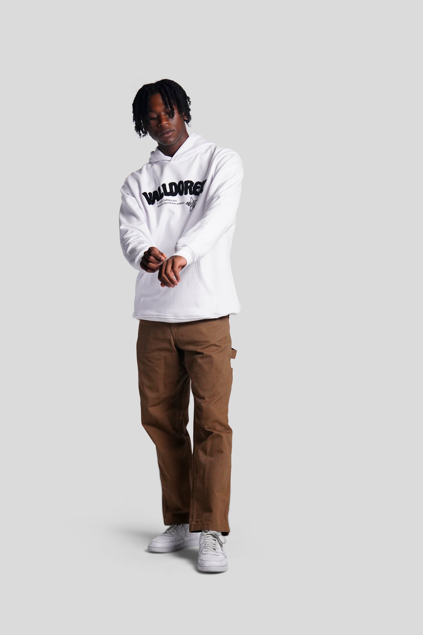 TACTICAL TRAINING HOODIE WHITE - FRONT OF