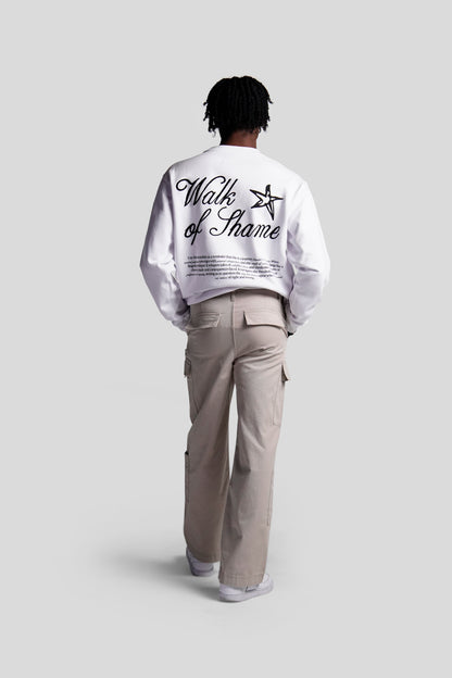 WALK OF SHAME CREWNECK WHITE - FRONT OF