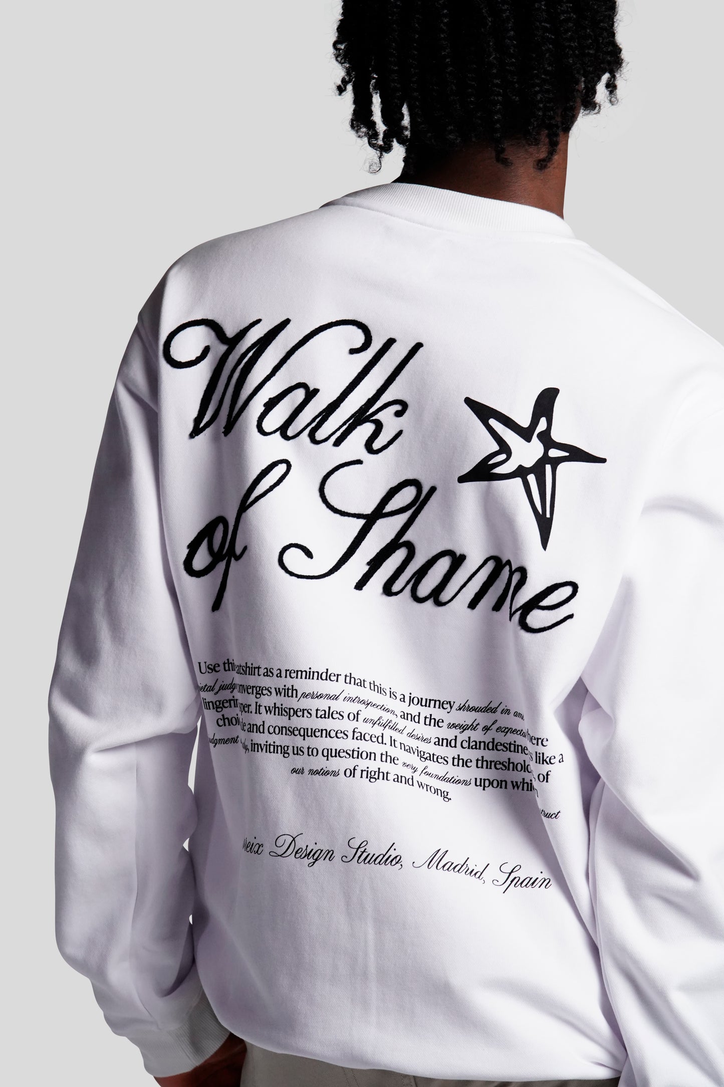 WALK OF SHAME CREWNECK WHITE - FRONT OF