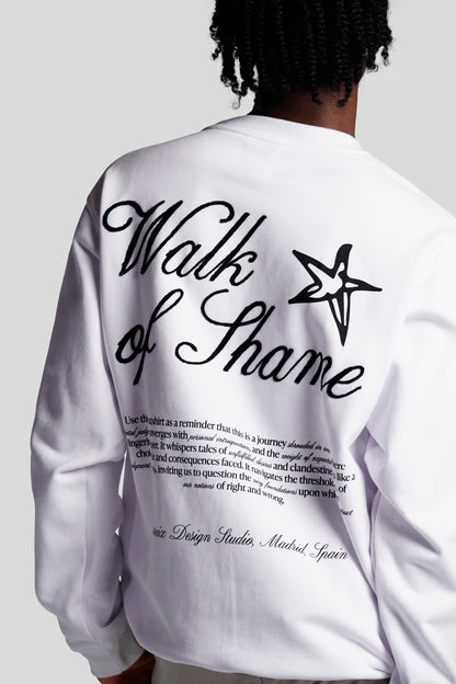 WALK OF SHAME CREWNECK WHITE - FRONT OF