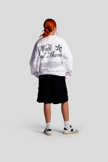 WALK OF SHAME CREWNECK WHITE - FRONT OF