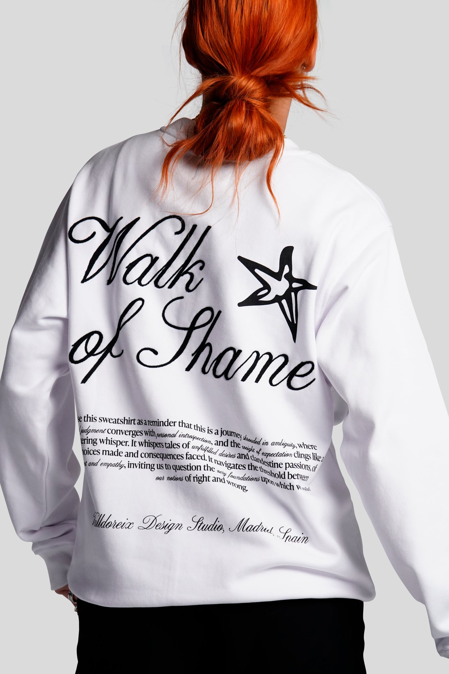 WALK OF SHAME CREWNECK WHITE - FRONT OF