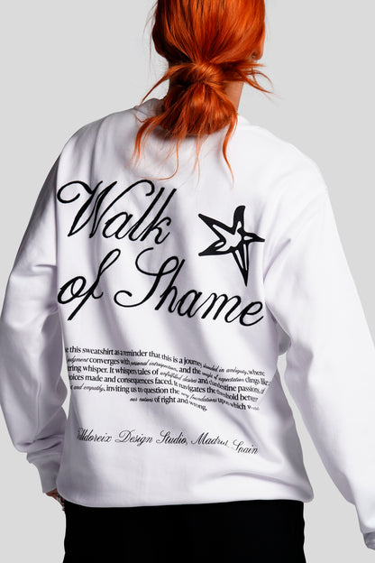 WALK OF SHAME CREWNECK WHITE - FRONT OF